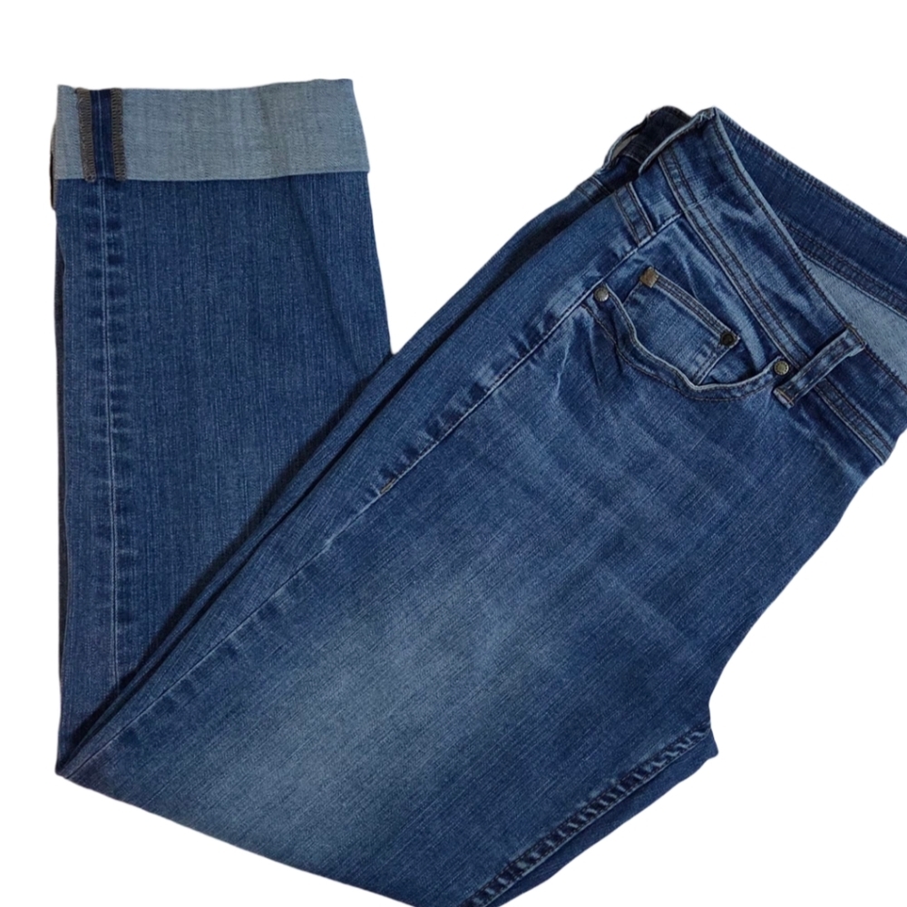 Tommy Bahama Cropped Jeans Women 4 Medium Wash Blue Excellent Denim Straight Leg